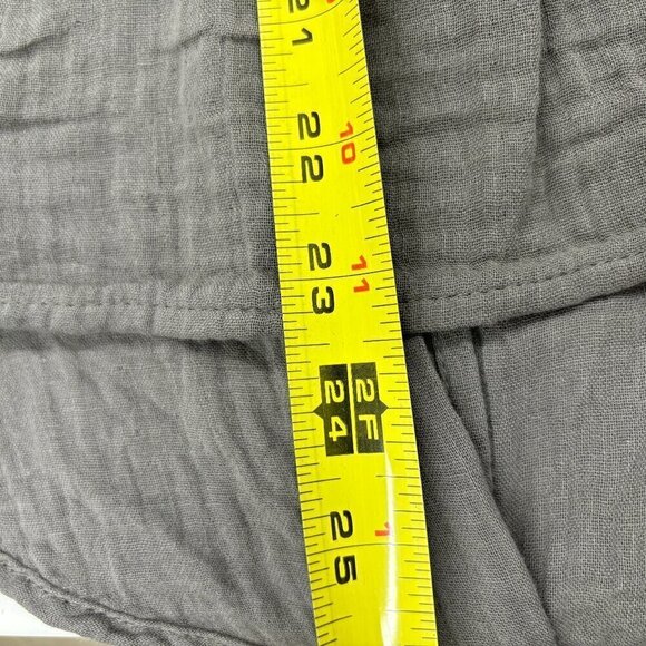 French Connection Crinkle Crepe Tie Front Short Sleeve Shirt Size L - Picture 13 of 13